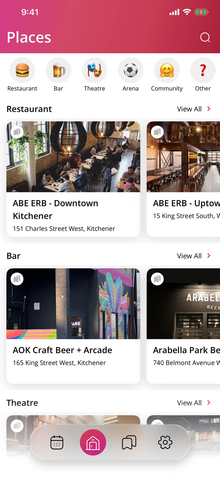 The places tab.